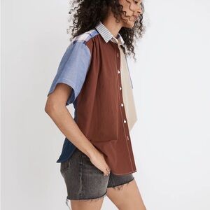 Madewell x La Réunion Upcycled Patchwork Shirt